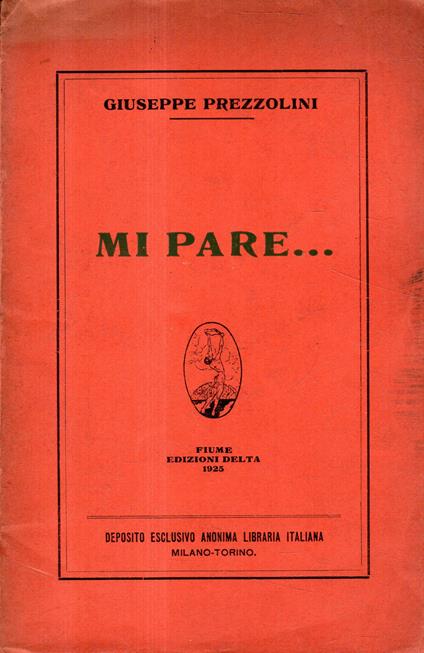 Mi pare.. - Giuseppe Prezzolini - copertina