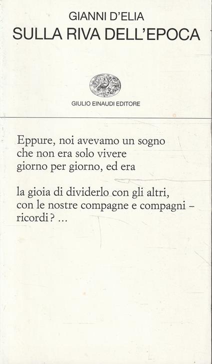 Sulla riva dell'epoca - Gianni D'Elia - copertina