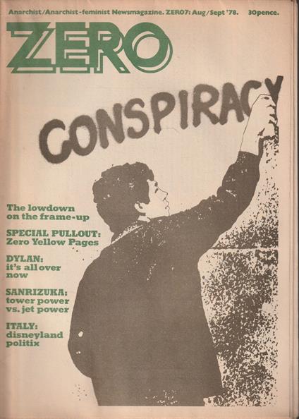 Zero. Anarchist/Anarca-feminist Monthly. No. 7 Aug/Sept '78 - copertina