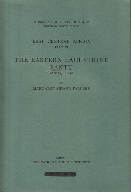 The Eastern Lacustrine Bantu (Ganda, Soga) - copertina