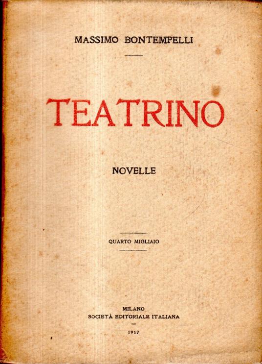 Teatrino : novelle - Massimo Bontempelli - copertina