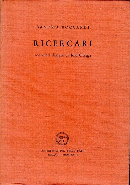 Prima edizione autografata! Ricercari - Sandro Boccardi - copertina