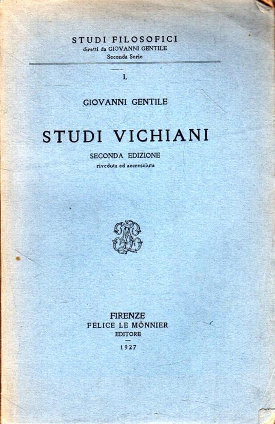 Studi vichiani - Giovanni Gentile - copertina