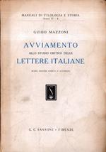 Avviamento allo studio critico delle Lettere Italiane