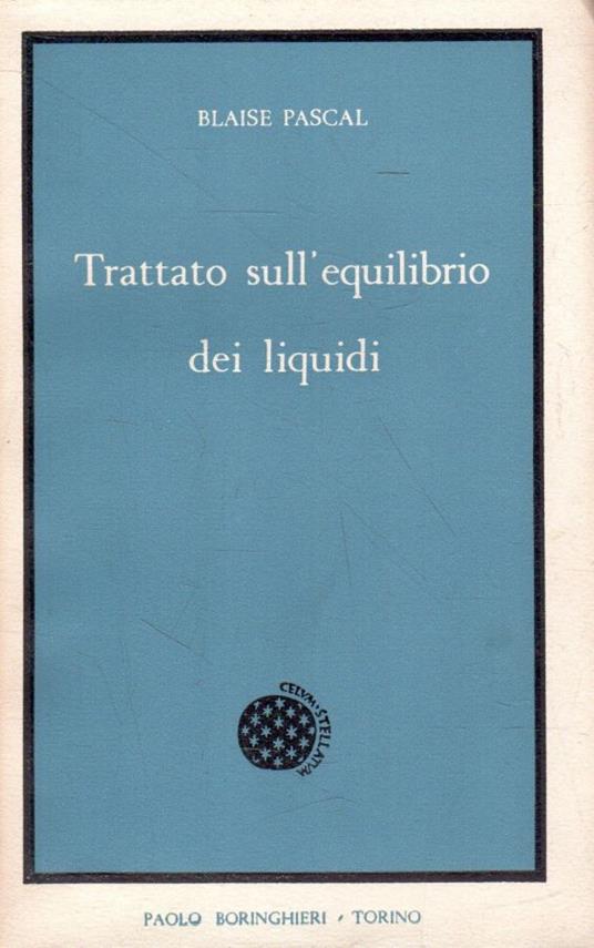 Trattato sull'equilibrio dei liquidi - Blaise Pascal - copertina