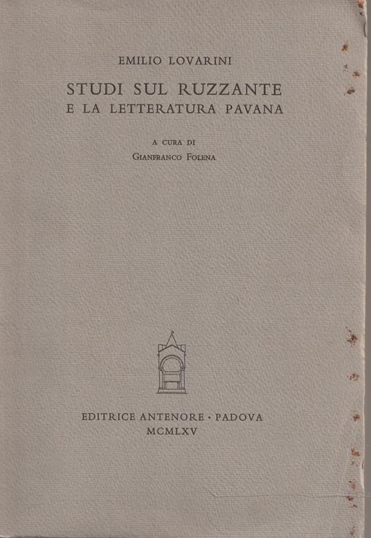 Studi sul Ruzzante e la letteratura pavana - Emilio Lovarini - copertina