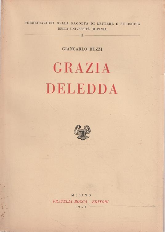 Grazia Deledda - Giancarlo Buzzi - copertina