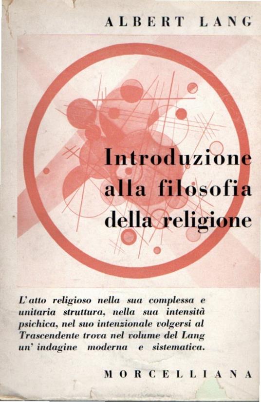 Introduzione alla filosofia della religione - Albert Lang - copertina