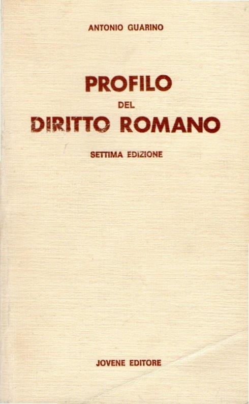 Profilo del diritto romano - Antonio Guarino - copertina