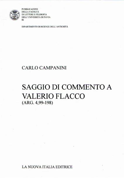 Saggio di commento a Valerio Flacco (Arg. 4,99-198) - copertina