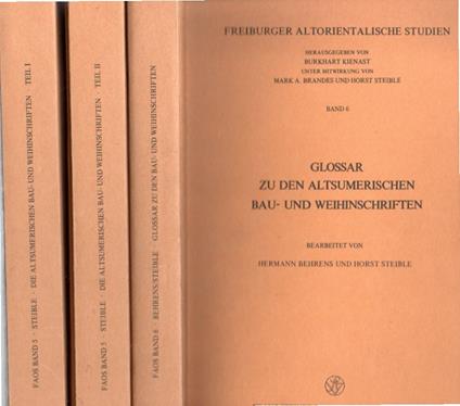 Freiburger Altorient Alische Studien 3 vol: DIE ALTSUMERISCHEN BAU-UND WEIHINSCHRIFTEN TEIL I , II GLOSSAR ZU DEN ALTSUMERISCHEN BAU-UND WEIHINSCHRIFTEN - copertina