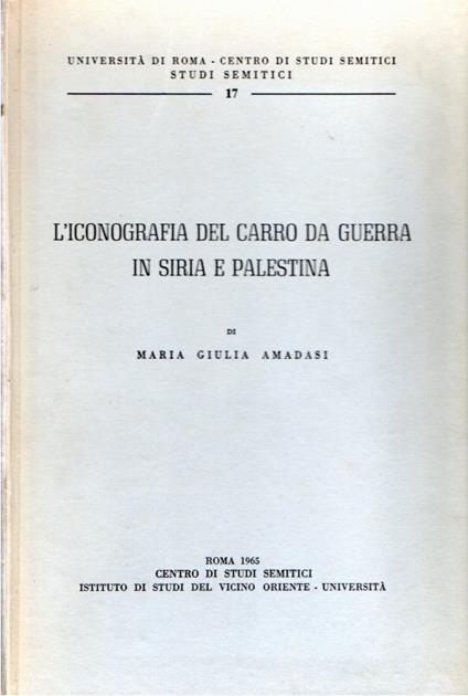 L' iconografia del carro da guerra in Siria e Palestina - copertina