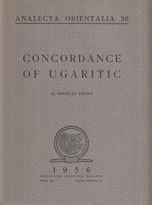 Concordance of Ugaritic - G. Douglas Young - copertina