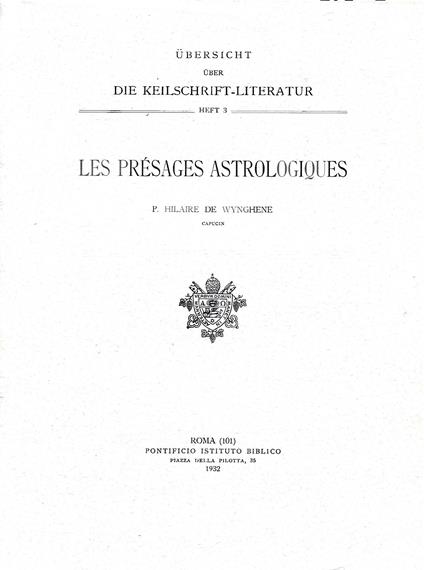 Les présages astrologiques - copertina