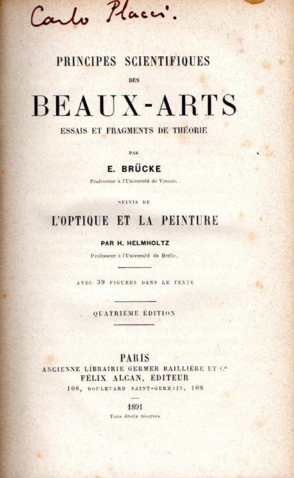 Principes Scientifiques des Beaux-Arts - L'optique et la peinture - copertina