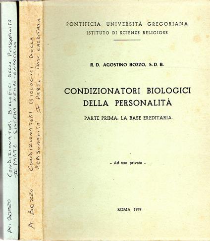 Condizionatori biologici della personalità (2 vol.) - copertina