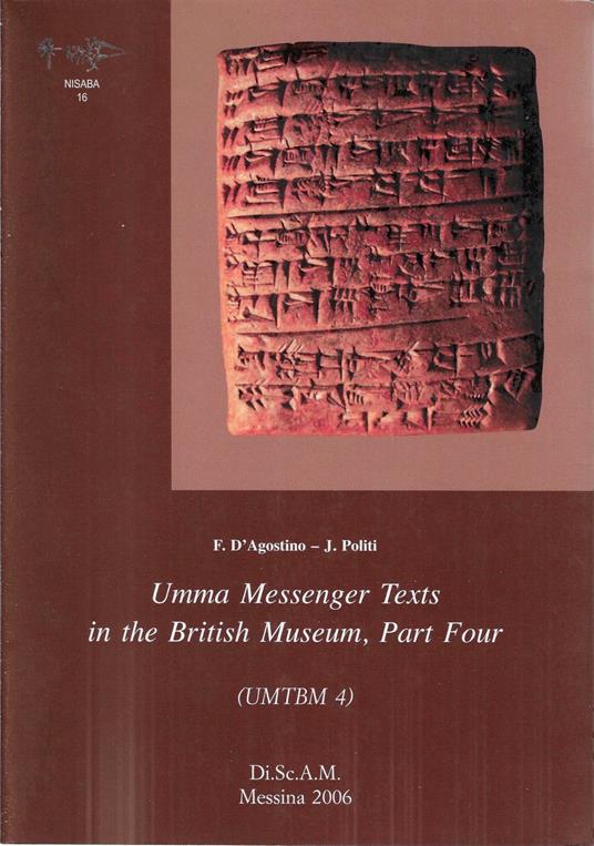 Umma Messenger Texts in the British Museum, Part Four (UMTBM 4) - copertina