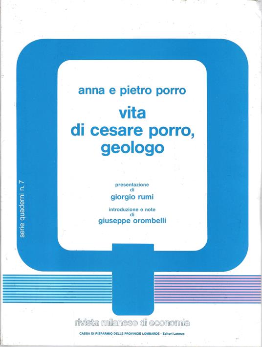 Vita di Cesare Porro, geologo - Anna Porro - copertina