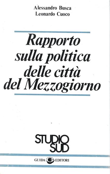 Rapporto sulla politica delle città del Mezzogiorno - copertina