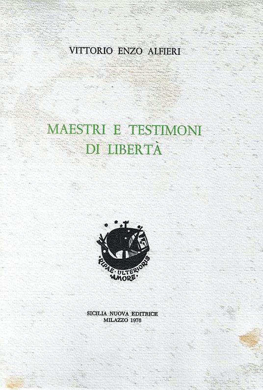 Maestri e testimoni di libertà - copertina