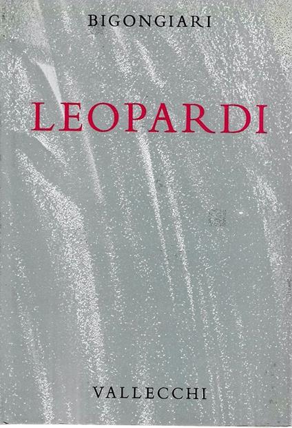 Leopardi - Piero Bigongiari - copertina
