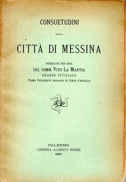 Consuetudini della citta di Messina - copertina