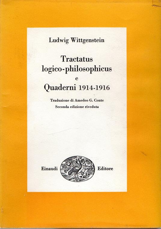 Tractatus logico-philosophicus - Quaderni 1914-1916 - Ludwig Wittgenstein - copertina