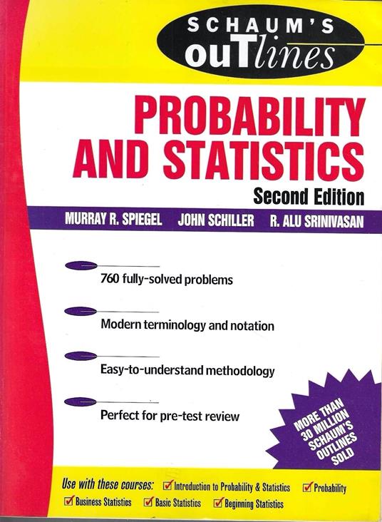 Schaum's Outline of Probability and Statistics - copertina