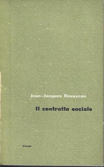 Il contratto sociale - Jean-Jacques Rousseau - copertina