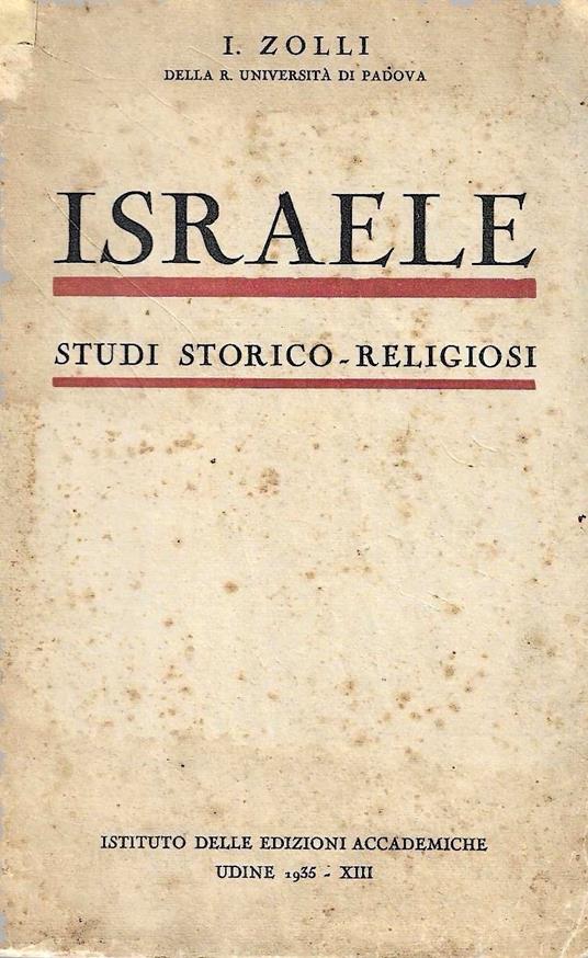 Israele. Studi storico-religiosi - copertina