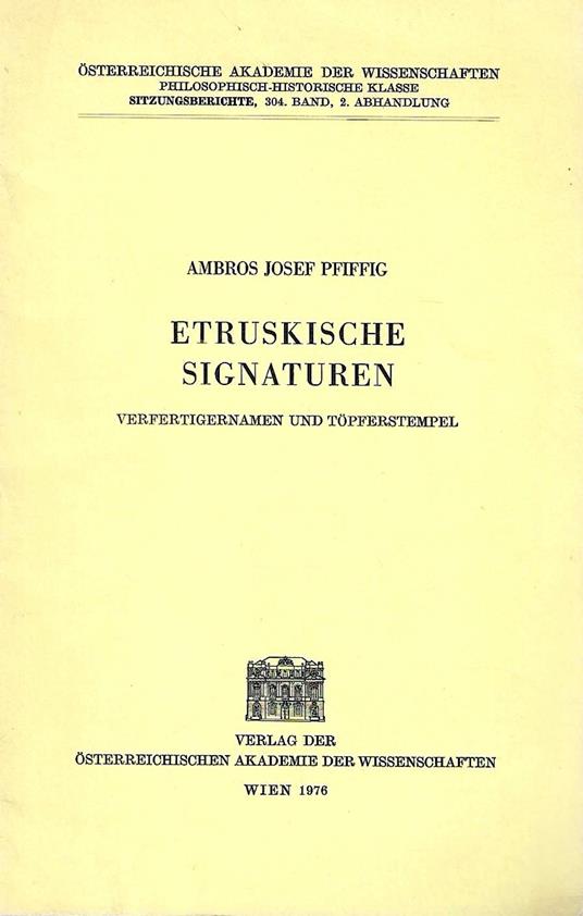 Etruskische Signaturen : Verfertigernamen und Topferstempel - copertina