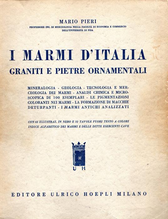 I Marmi D'Italia Graniti E Pietre Ornamentali - Mario Pieri - copertina