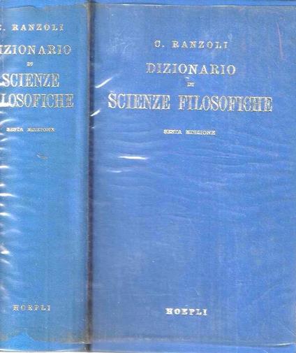 Dizionario di scienze filosofiche (Manuali Hoepli) - Cesare Ranzoli - copertina