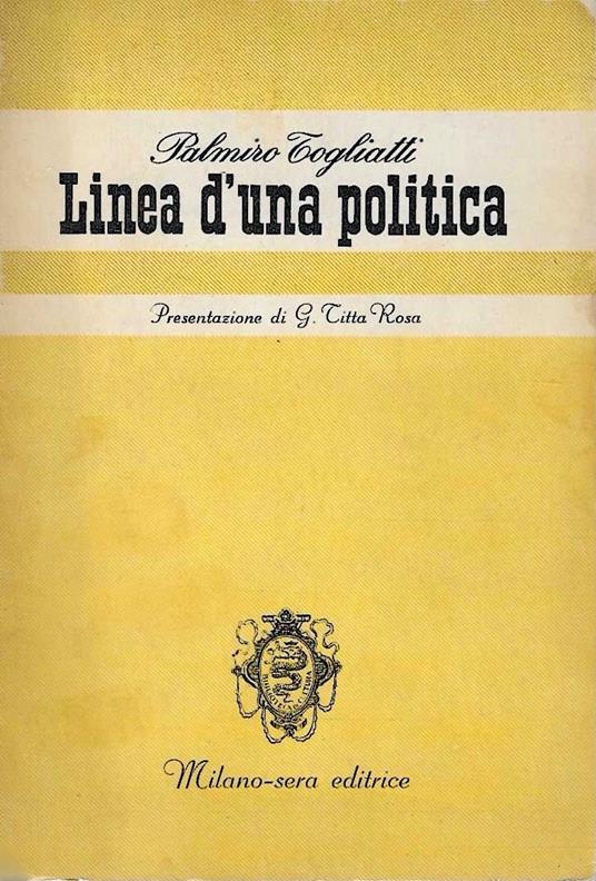 Linea d'una politica - Palmiro Togliatti - copertina