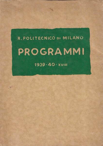 Programmi degli insegnamenti dei corsi di laurea - copertina