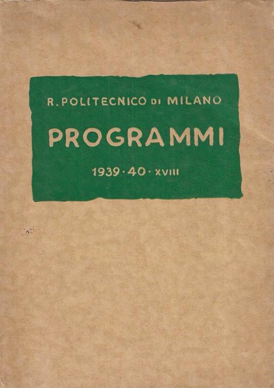 Programmi degli insegnamenti dei corsi di laurea - copertina