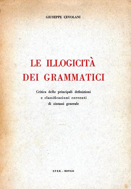 Le illogicità dei grammatici - copertina