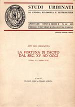 La fortuna di Tacito dal sec. XV ad oggi