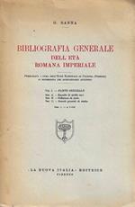 Bibliografia generale dell'età romana imperiale. Vol. I