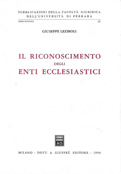 Il riconoscimento degli enti ecclesiastici - copertina