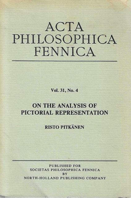 On the analysis of pictorial representation - Acta Philosophica Fennica, Vol. 31, No. 4 - copertina