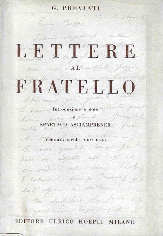 Lettere al fratello - copertina