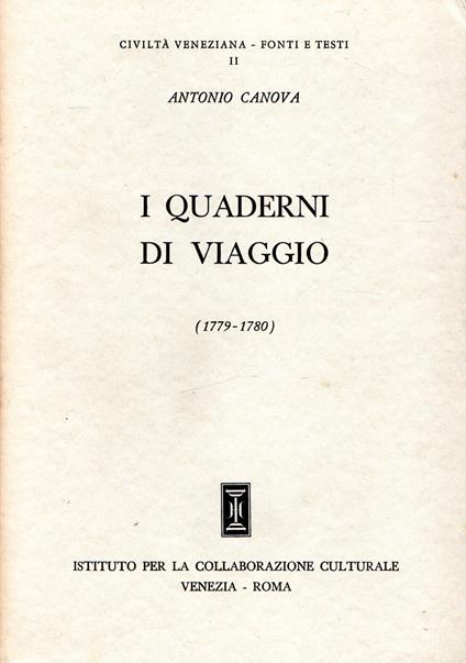 I quaderni di viaggio - Antonio Canova - copertina