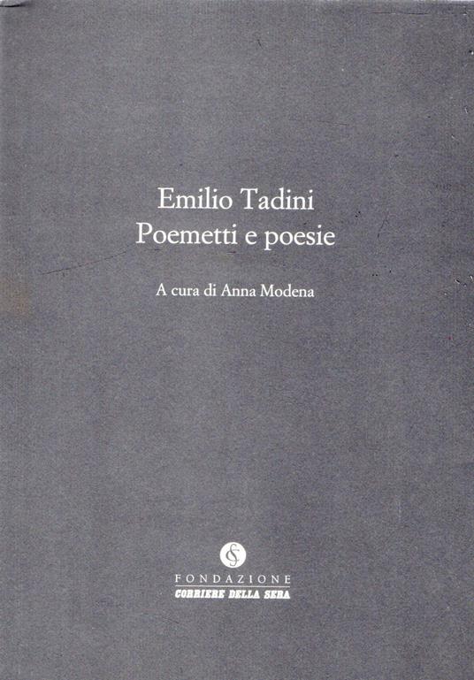 Poemetti e poesie - Emilio Tadini - copertina