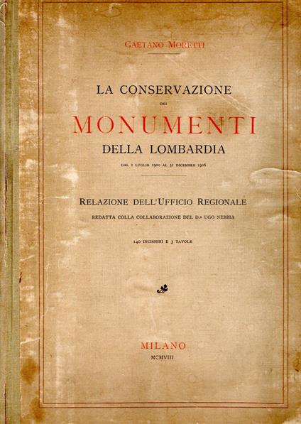 La Conservazione dei Monumenti della Lombardia - copertina