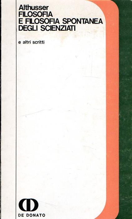 Filosofia e filosofia spontanea degli scienziati e altri scritti - Louis Althusser - copertina