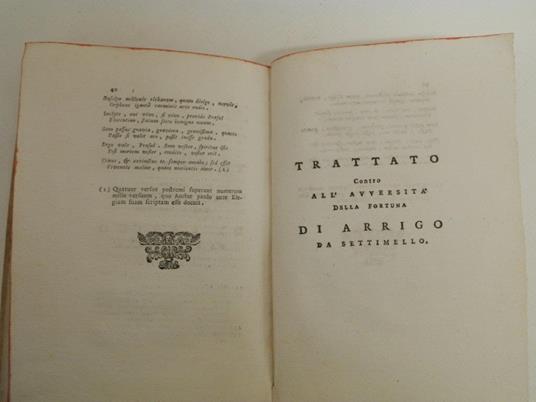 Arrighetto ovvero Trattato contro all'avversità della fortuna di Arrigo Settimello - Arrigo da Settimello - 6