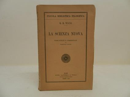 La scienza nuova - Giambattista Vico - copertina