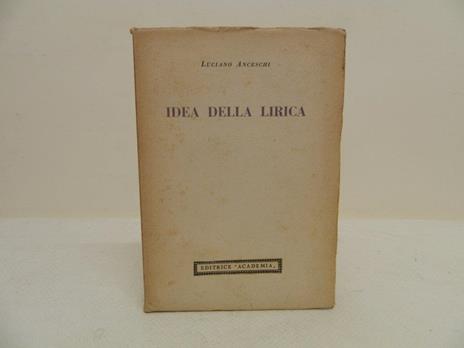 Idea della lirica - Luciano Anceschi - copertina