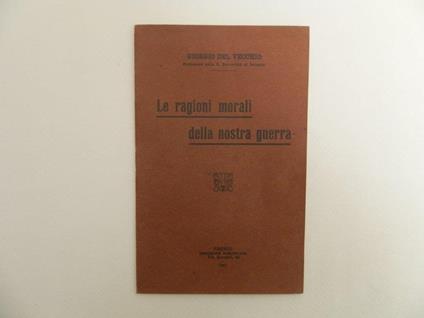 Le ragioni morali della nostra guerra - Giorgio Del Vecchio - copertina